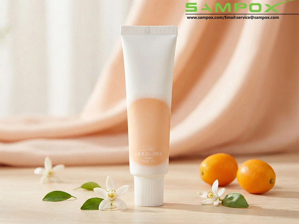 Tube de dentifrice pour enfants en PE blanc avec bouchon à vis nervuré, 60 g, 30 mm 1