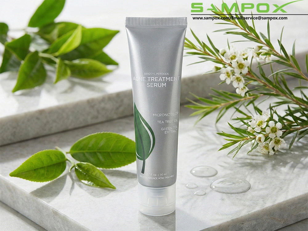 Tubo de PE gris perlado para suero para el acné con tapa transparente, 50 ml, 30 mm 1