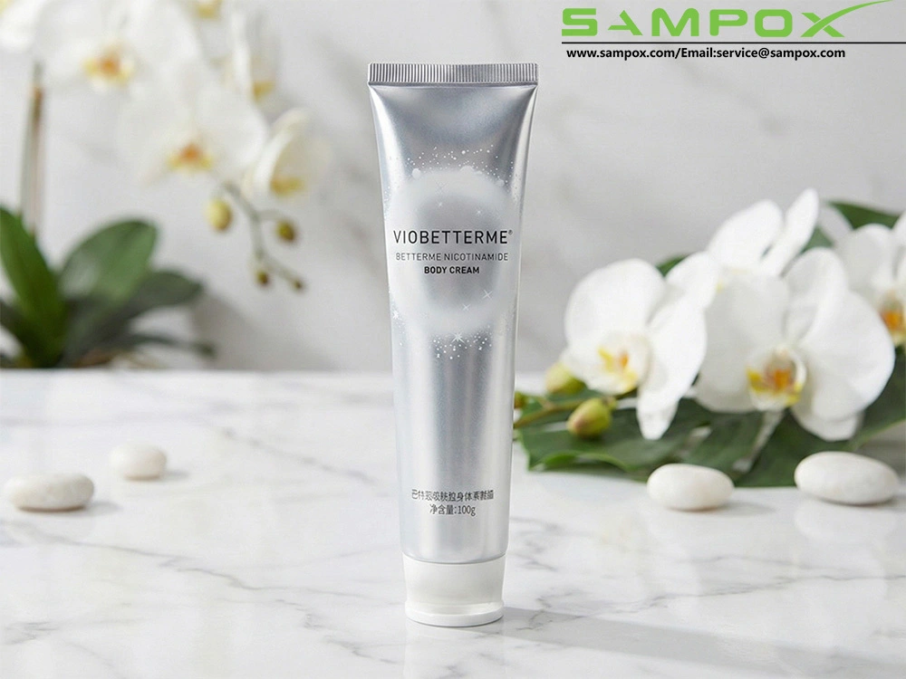 Crema tonificante ABL plateada en tubo con tapón colgante, 100 g, 35 mm 1