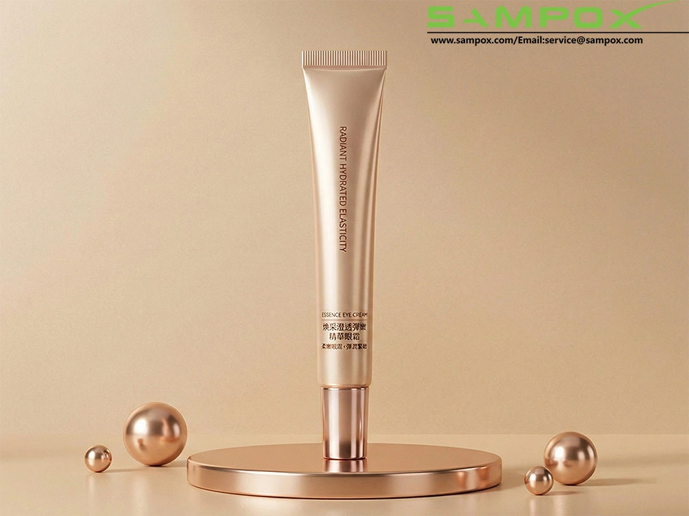 Tubo de crema para ojos ABL en oro rosa metalizado con boquilla, 20 g, 19 mm 1