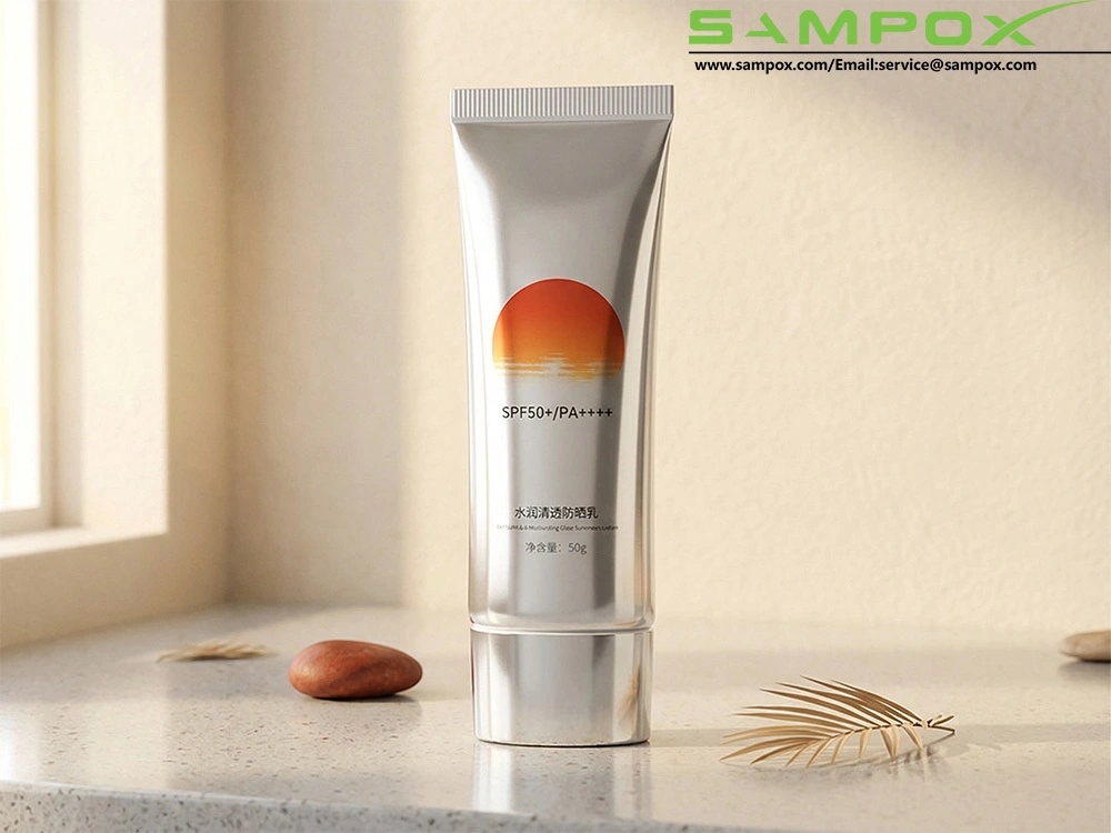 High-Gloss Silver ABL Sunscreen Tube 50g 35mm 1