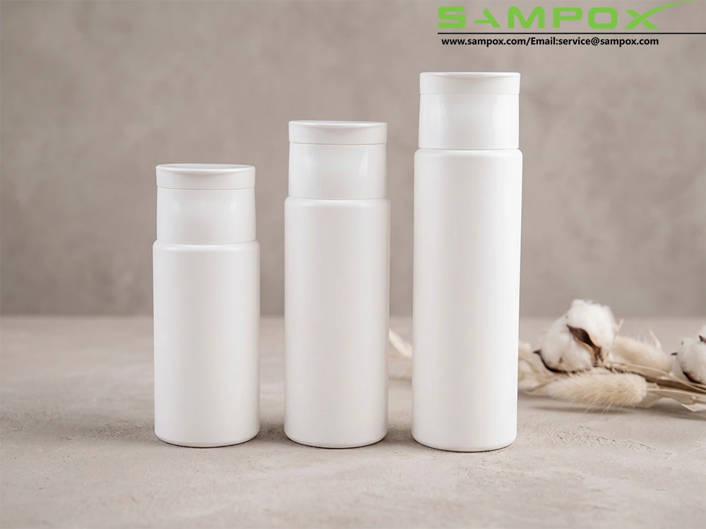 Minimalist White PE Bottle Series 120ml, 150ml, 180ml with Flip-Top Caps 1