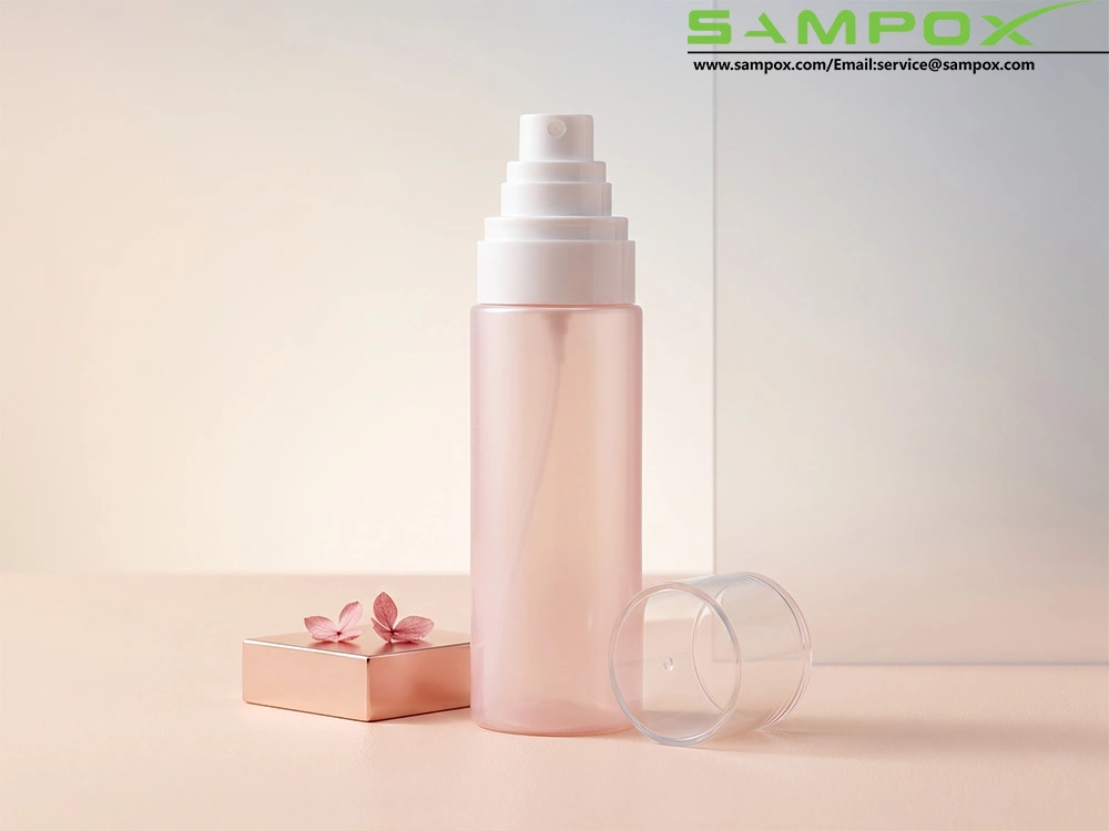 Elegant Pink Frosted PET Fine Mist Spray Bottle 1