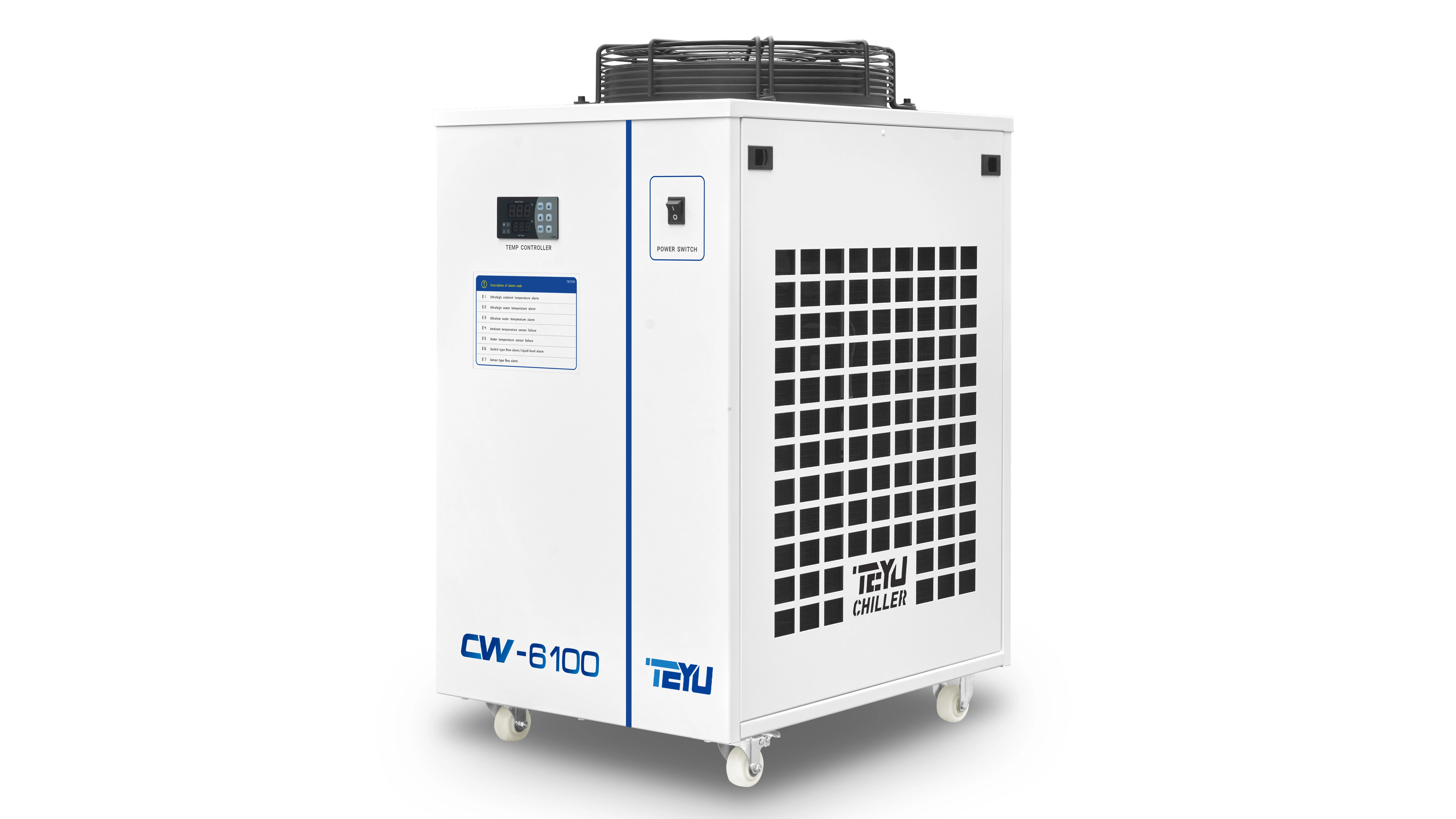Alamanuia Chiller CW-6100 mo masini masini, laser, lolomiina, palasitika molder, auiliili meafaigaluega, ma isi mea