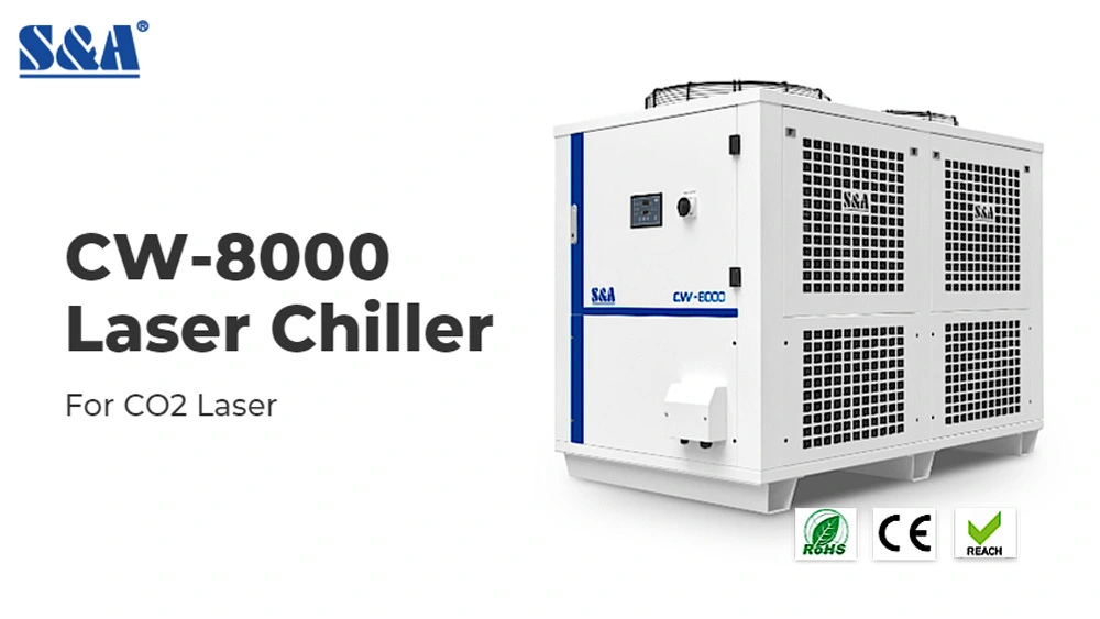 نظام تبريد المياه الصناعي عالي الأداء CW-8000 للأنبوب المختوم CO2 ليزر