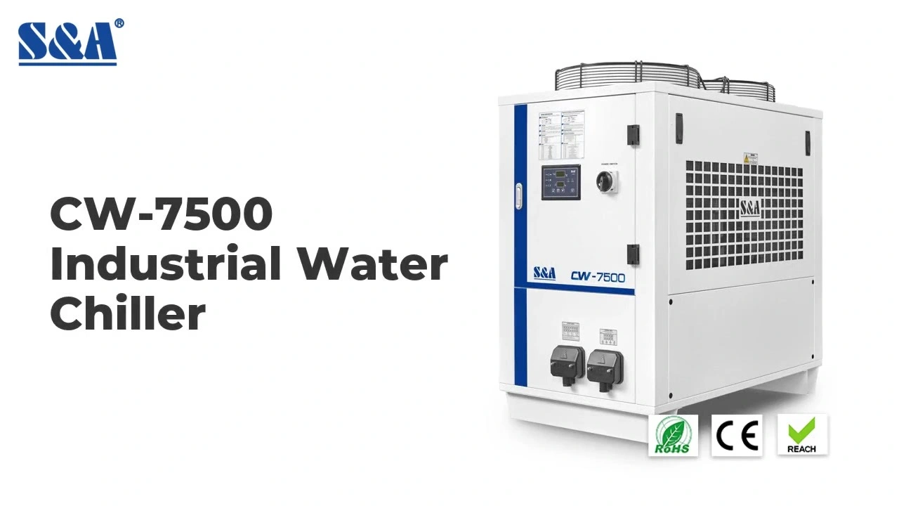 Alamanuia Chiller Unit CW-7500 18000W Mamao Offiction Controller galue i le Igilisi