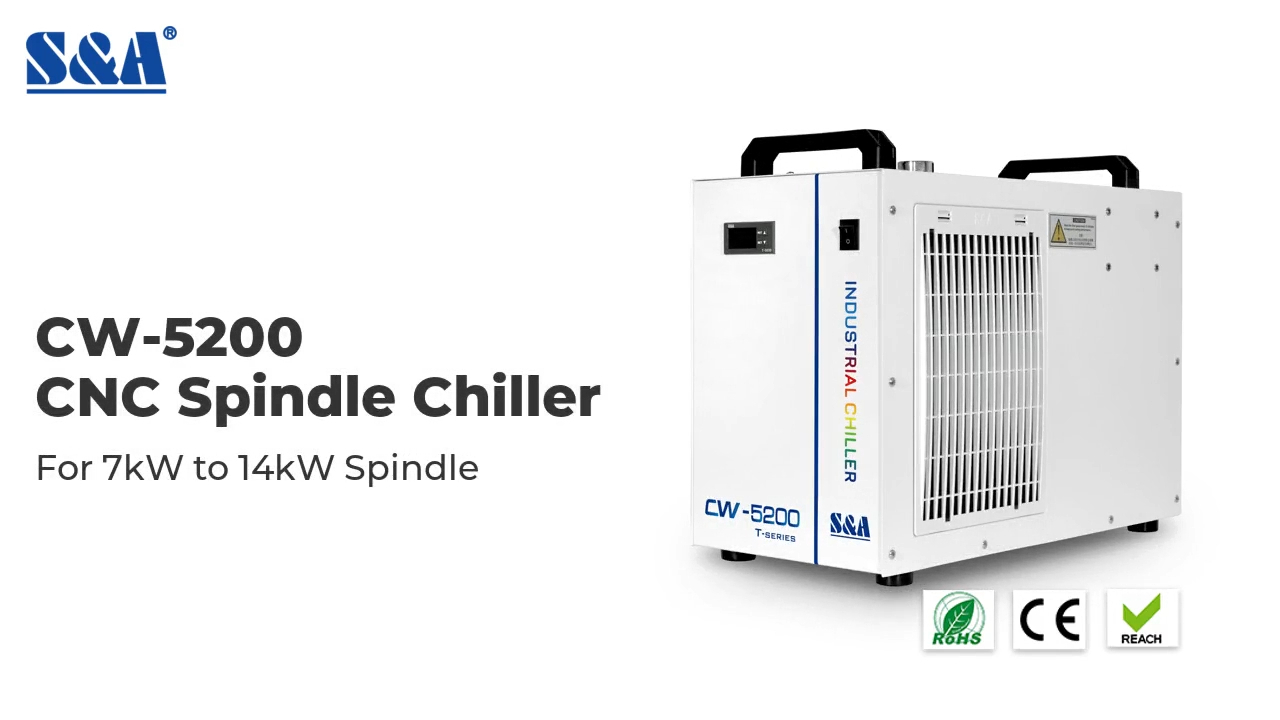 المغزل Chiller CW-5200 مقابل 7kw إلى 14 كيلو وات المغزل