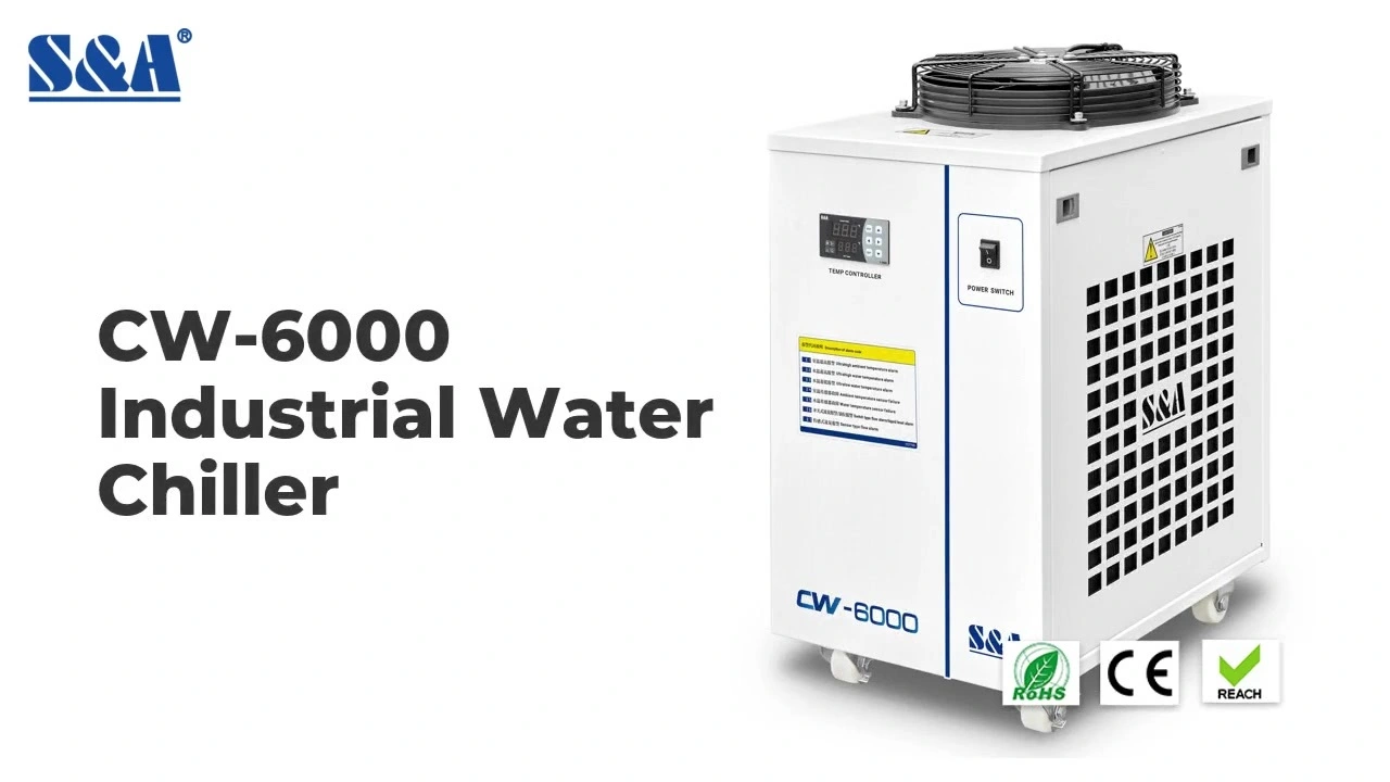 Alamanuia Chiller System CW-6000 3.14KW Coomleve Offiction 5 i le 35 ° C HE SME