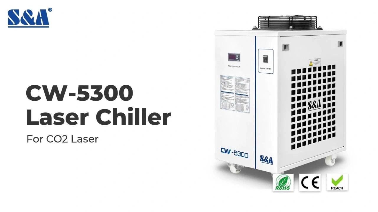 عملية تبريد الهواء مبرد CW-5300 لمصدر ليزر ثاني أكسيد الكربون