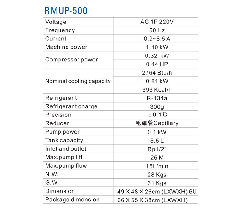 Rekgemonteerde industriële verkoeler-eenheid vir 10W-15W UV-laser 9