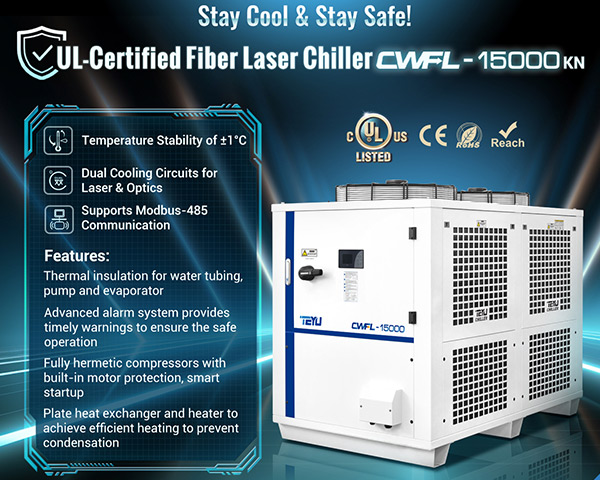 UL тастыкталган өнөр жай муздаткыч CWFL-15000KN