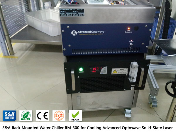 Өркүндөтүлгөн Optowave катуу абалдагы лазерди муздатуу үчүн стойкага орнотулган суу муздаткычы RM-300