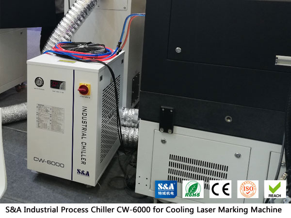 የኢንዱስትሪ Chiller CW-6000 ለማቀዝቀዝ ሌዘር ምልክት ማድረጊያ ማሽን