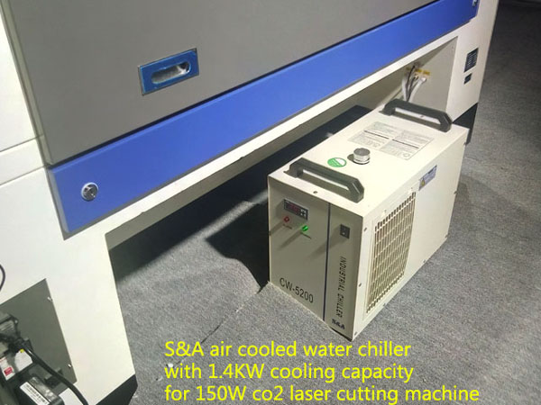 Air cooled water chiller CW-5200 with 1.4KW cooling capacity for 150W co2 laser cutting machine