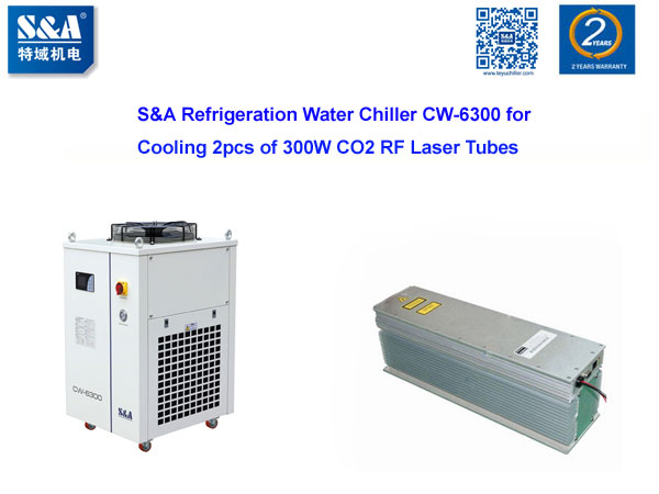 Refrigeration Water Chiller CW-6300 for Cooling 2pcs of 300W CO2 RF Laser Tubes 1