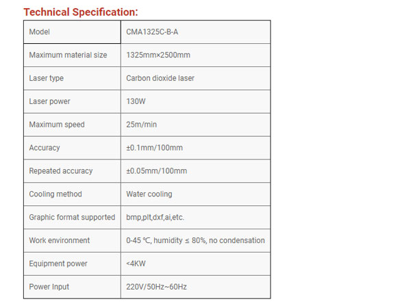 acrylic laser cutting machine specification acrylic laser cutting machine specification