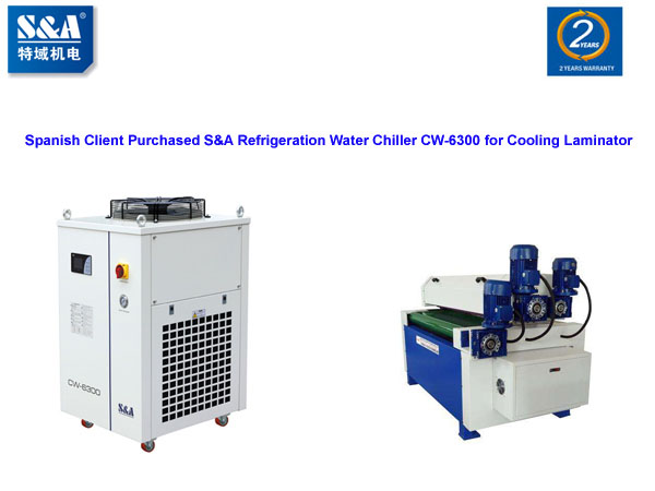 Spanischer Kunde kaufte Kühlwasser Kühler CW-6300 in großen Mengen zur Kühlung des Laminators 1
