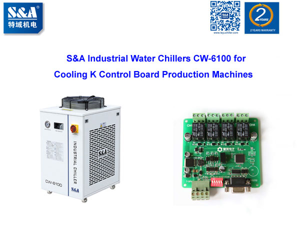 Ein amerikanischer Kunde kaufte 3 Einheiten des industriellen Wasserkühlers CW-6100 zur Kühlung von Produktionsmaschinen für K-Steuerplatinen 1