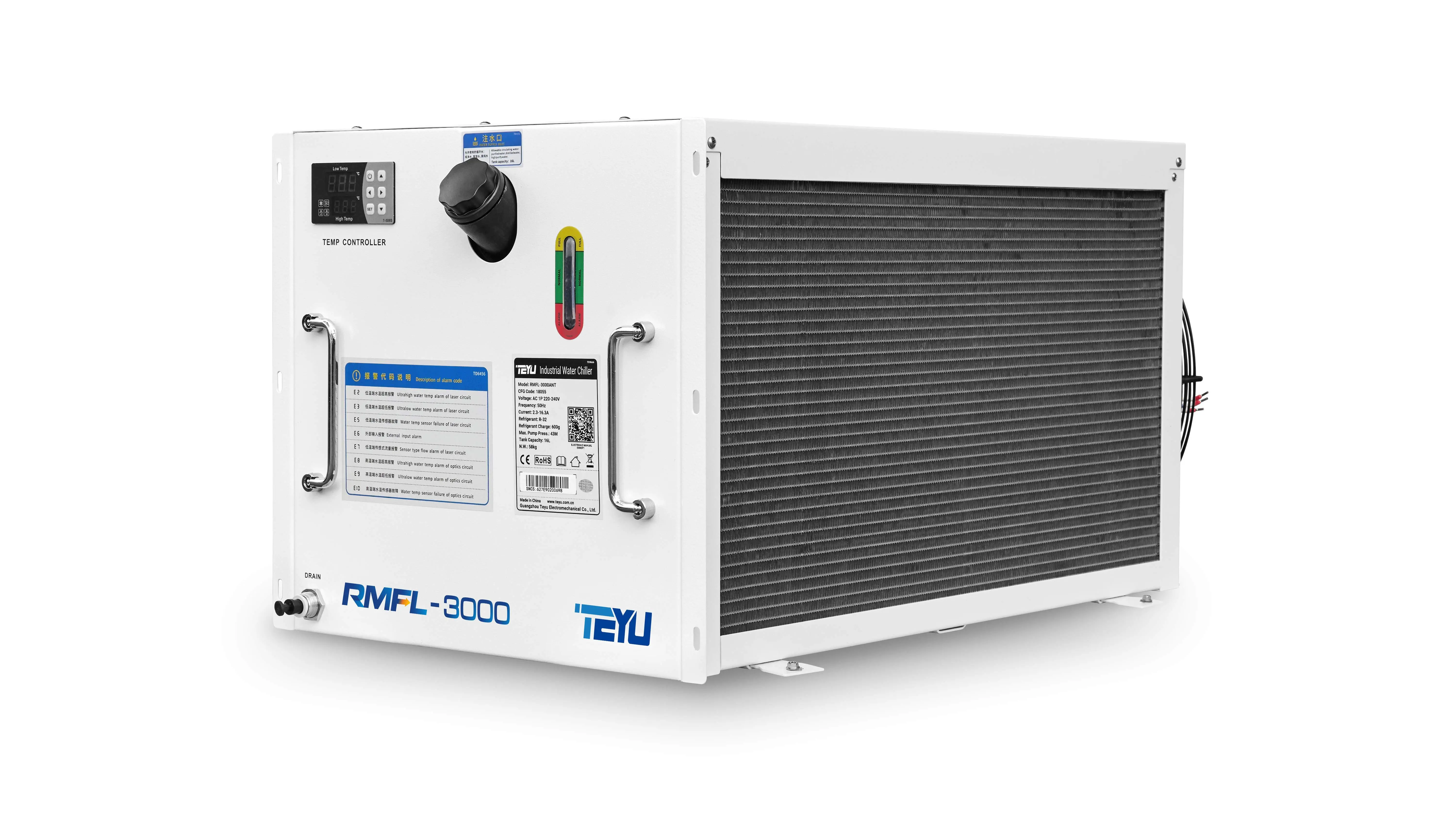 Rack Mount Water Chiller Unit RMFL-3000 for 3000W Handheld Laser Metal Processing Machine