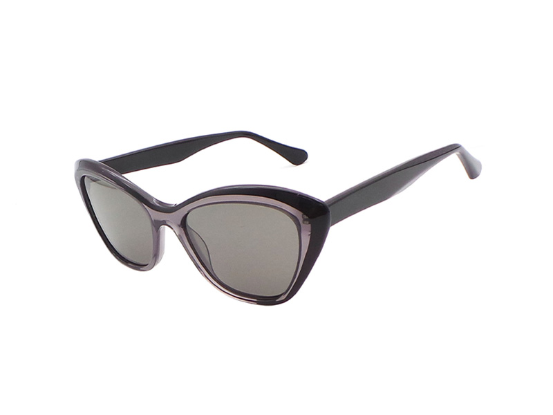QUICK WONDER Women's UV-Protective Acetate Sunglasses -Upswept Frame in Mixed Materials P-YA20190 2