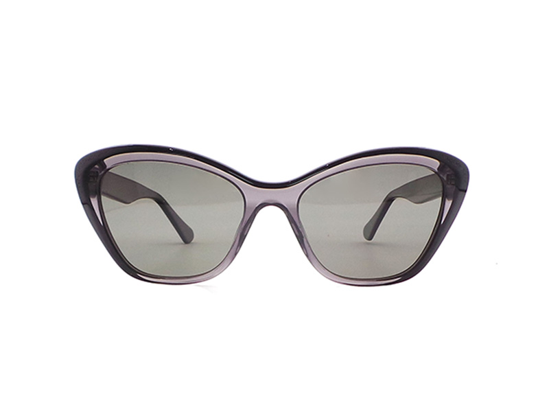 QUICK WONDER Women's UV-Protective Acetate Sunglasses -Upswept Frame in Mixed Materials P-YA20190 1