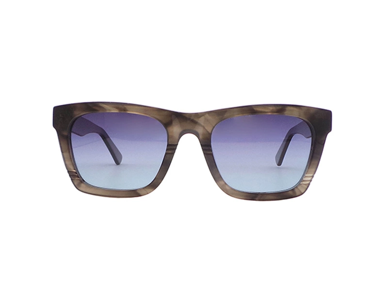 QUICK WONDER Men's Rectangle Acetate Sunglasses – Line-Cut Design, UV Protection | P-YA40104 1