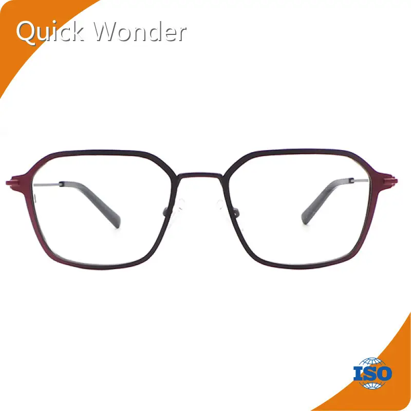 Custom Fit Eyeglass Frames Customizable (Shown in Black with Red Accent Details) - - Quick Wonder 1