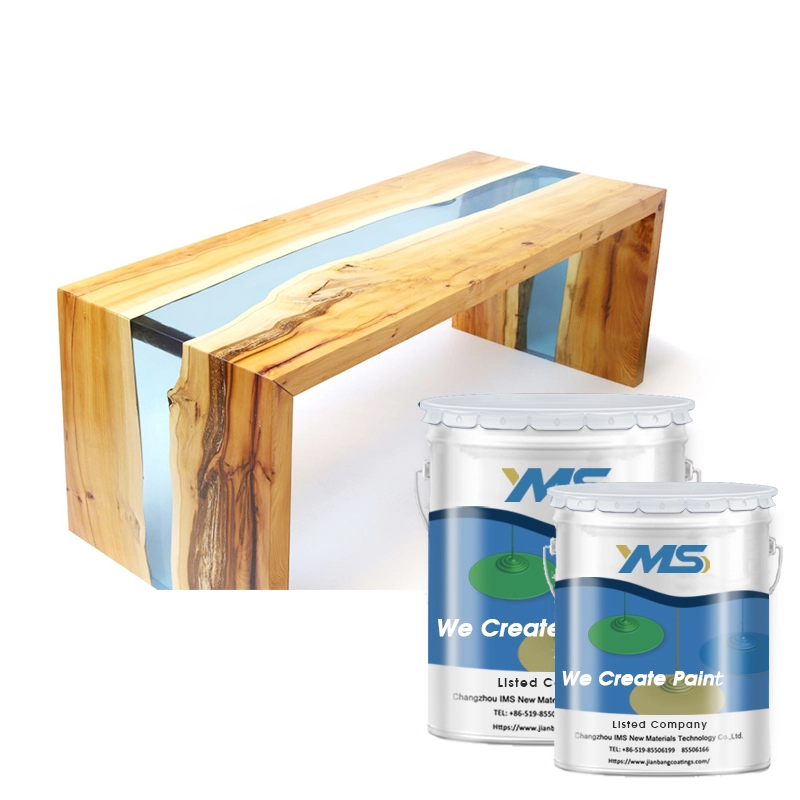 YMS Epoxy Resin AB Glue pour Wood River Table 1