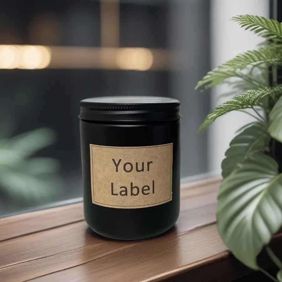 LUL Candle Private Label 200g Soy Wax Candle in Black Glass Jar | Custom Scented Candles 1