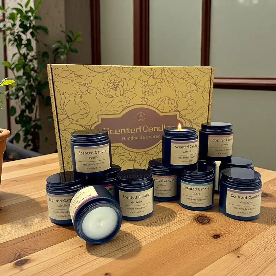 LUL Candle 12-Pack Black Glass Jar Scented Candle Gift Set | Wholesale, Private Label & Custom Candles 1