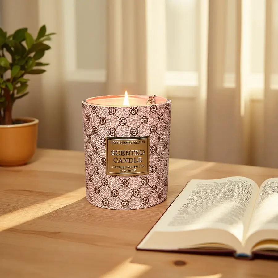 LUL CANDLE 200G LAVENDER LAVENDRE SCENDE SOY WAY JAR CANDLE avec manche en cuir - Wholesale & Custom 1