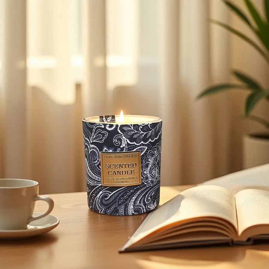 LUL Candle 200g Lavender Soy Wax Candle - Smokeless Glass Jar with Chinese Leather Sleeve | Wholesale & Custom Orders 1