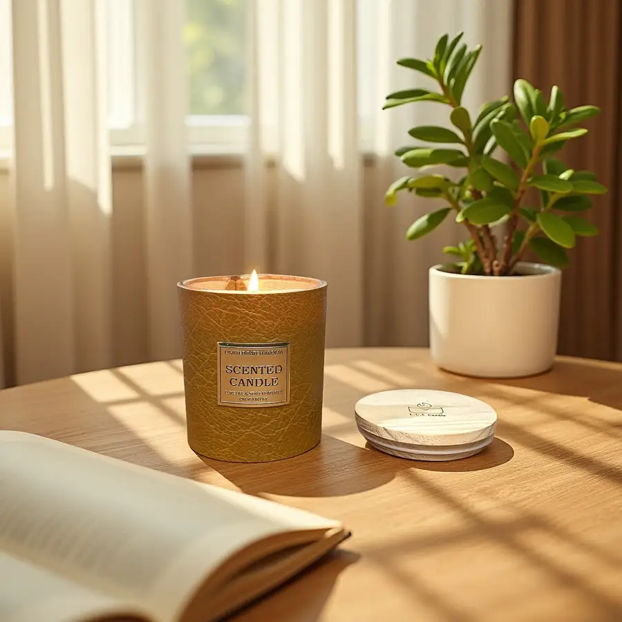 LUL Candle 200g Vanilla Soy Wax Jar Candle Glass with Leather Sleeve | Wholesale & private label candles 1