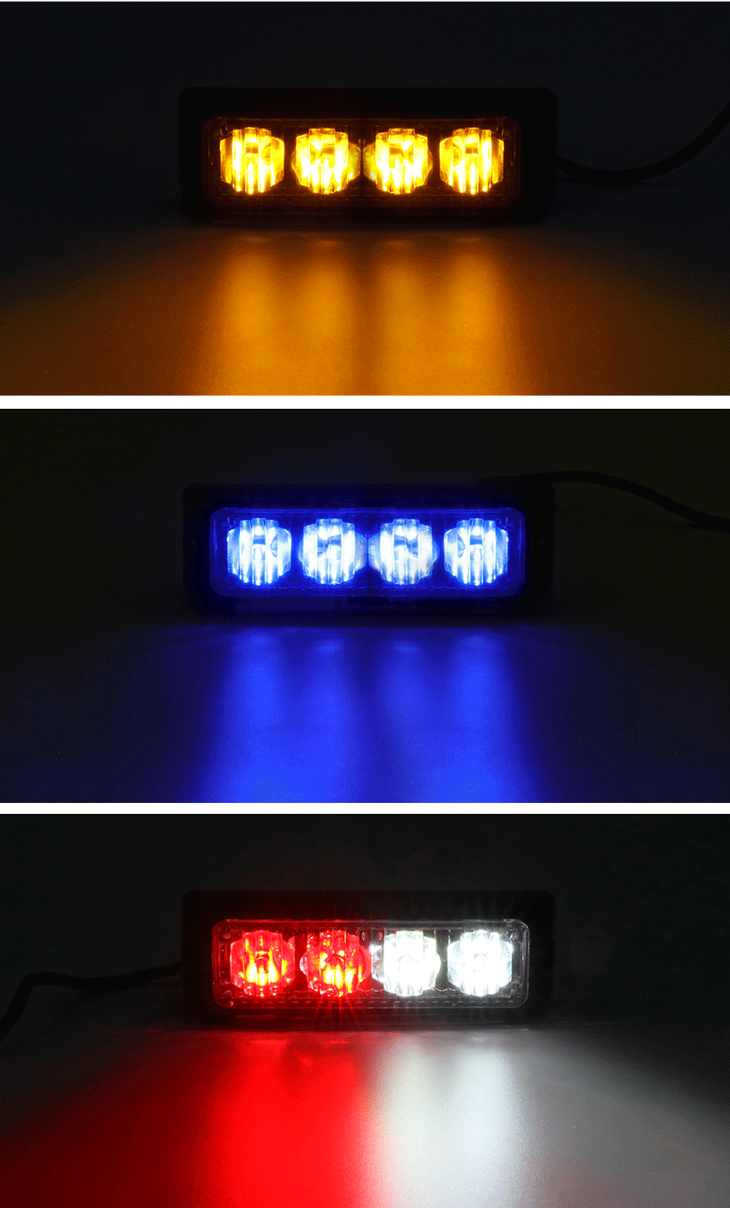 Leadway 12V / 24V Amber jaune LED stroboscope Light - Balise d'avertissement à haute intensité pour les camions & VÉHICULES - LUMIÈRE DE RAVEAU IRAPHER 26