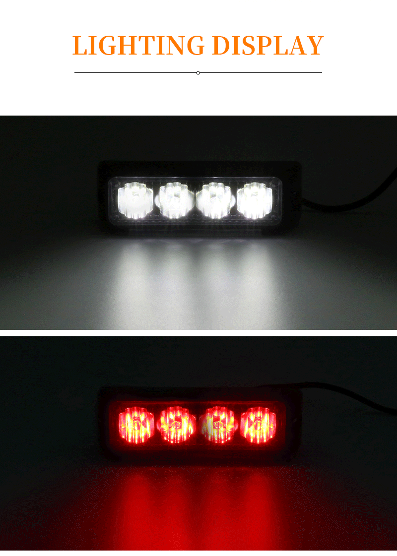 Leadway 12V / 24V Amber jaune LED stroboscope Light - Balise d'avertissement à haute intensité pour les camions & VÉHICULES - LUMIÈRE DE RAVEAU IRAPHER 25