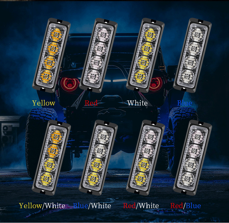 Leadway 12V / 24V Amber jaune LED stroboscope Light - Balise d'avertissement à haute intensité pour les camions & VÉHICULES - LUMIÈRE DE RAVEAU IRAPHER 24