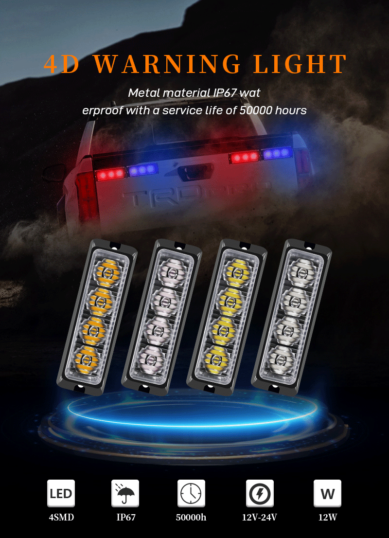 Leadway 12V / 24V Amber jaune LED stroboscope Light - Balise d'avertissement à haute intensité pour les camions & VÉHICULES - LUMIÈRE DE RAVEAU IRAPHER 11