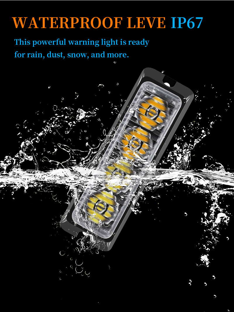 Leadway 12V / 24V Amber jaune LED stroboscope Light - Balise d'avertissement à haute intensité pour les camions & VÉHICULES - LUMIÈRE DE RAVEAU IRAPHER 13