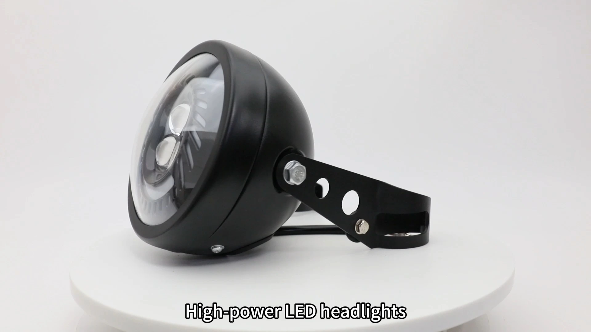 Leadway 6.5 DOT-Approved Harley Vintage LED Headlight - High/Low Beam Motorcycle Light with Daytime Running Lights | Chrome Metal Round Headlight for Cruiser Motorcycles 1