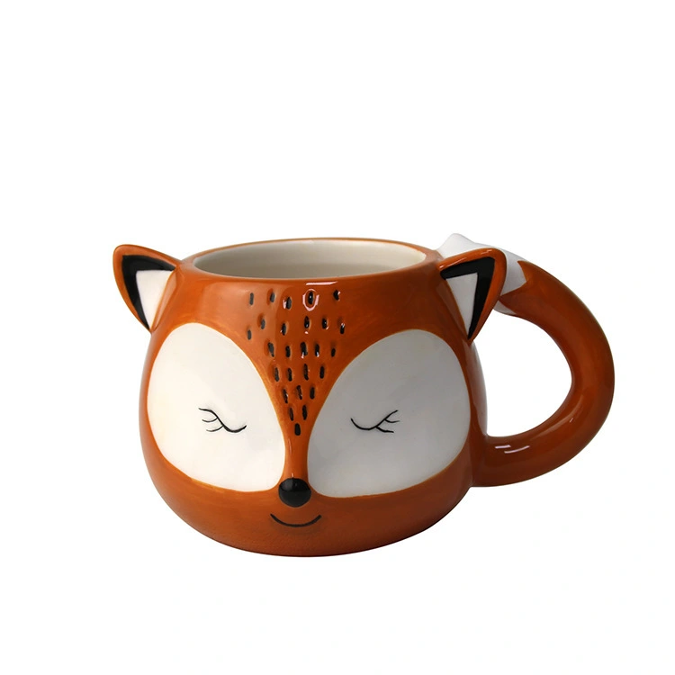 Fox Shaped 3D Ceramic Mugs Unique Design for Gift 1