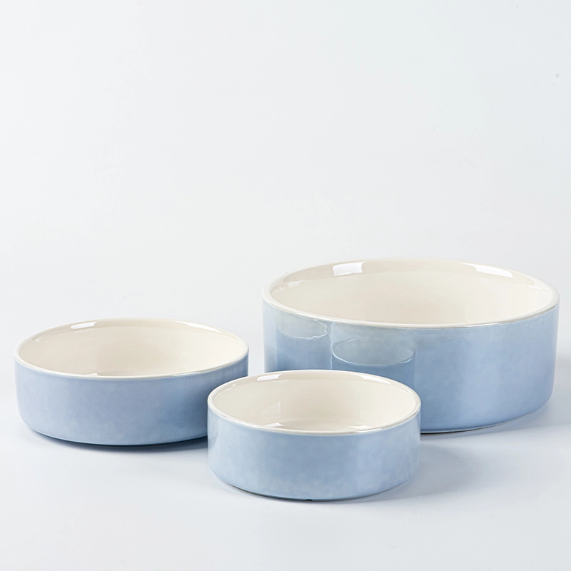 Decal Printing,Electroplating,Randomly glazing Ceramic Pet Bowls in Three Common Sizes 1