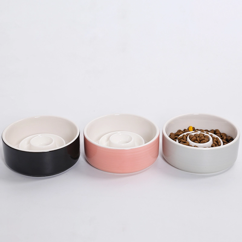 Safe Anti - choke Customizable - pattern Ceramic Slow Feeder Bowls 1