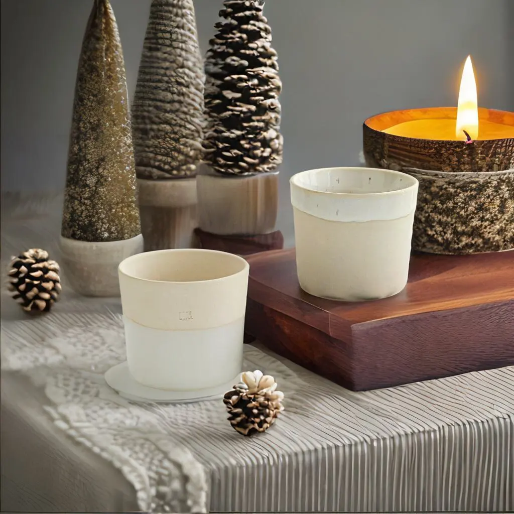 Pots à bougies en céramique émaillée vintage exclusifs avec four vintage - Effets de changement 1