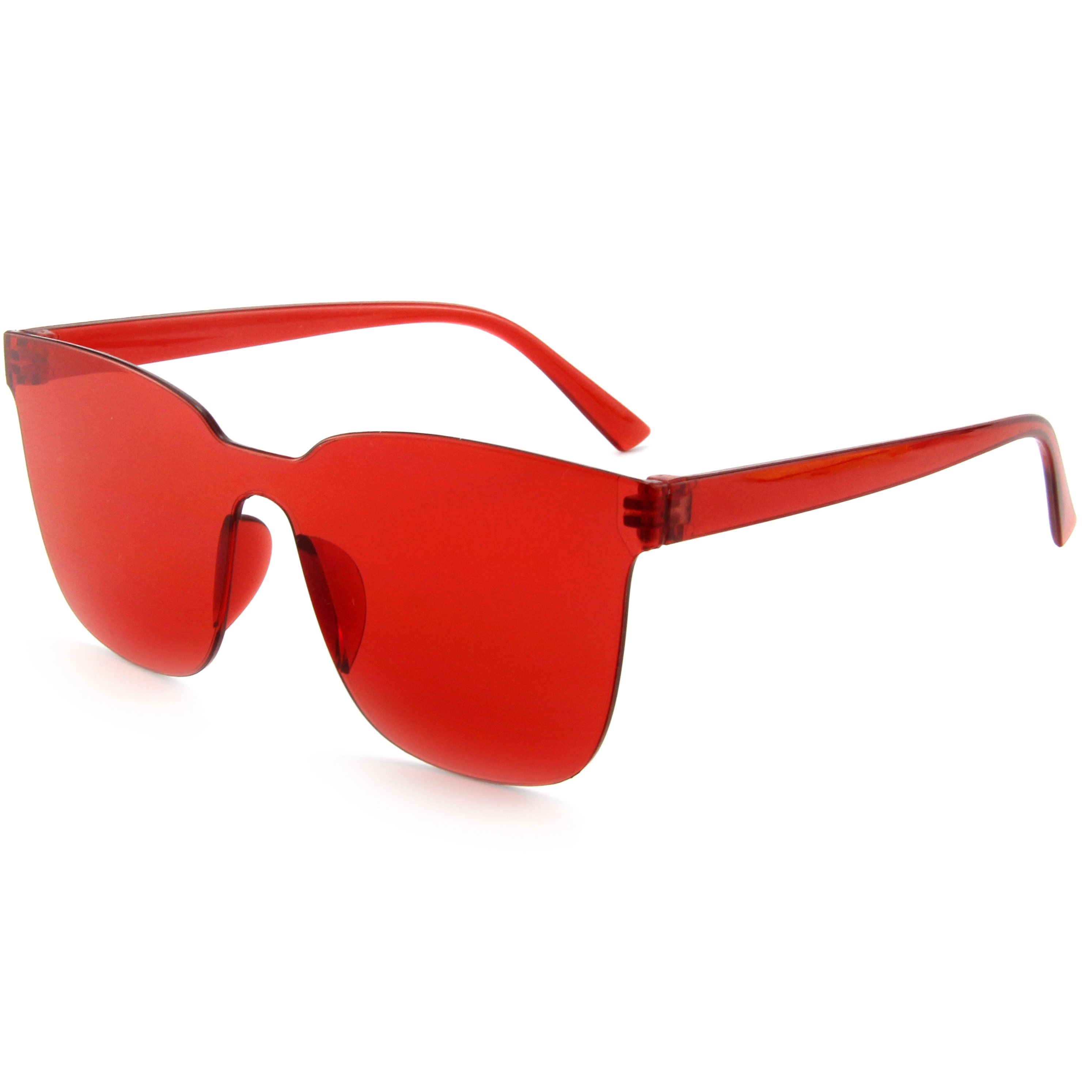 EUGENIA Wholesale Cheap Price Fashion Transparent Colorful One Piece Women Sunglasses 1