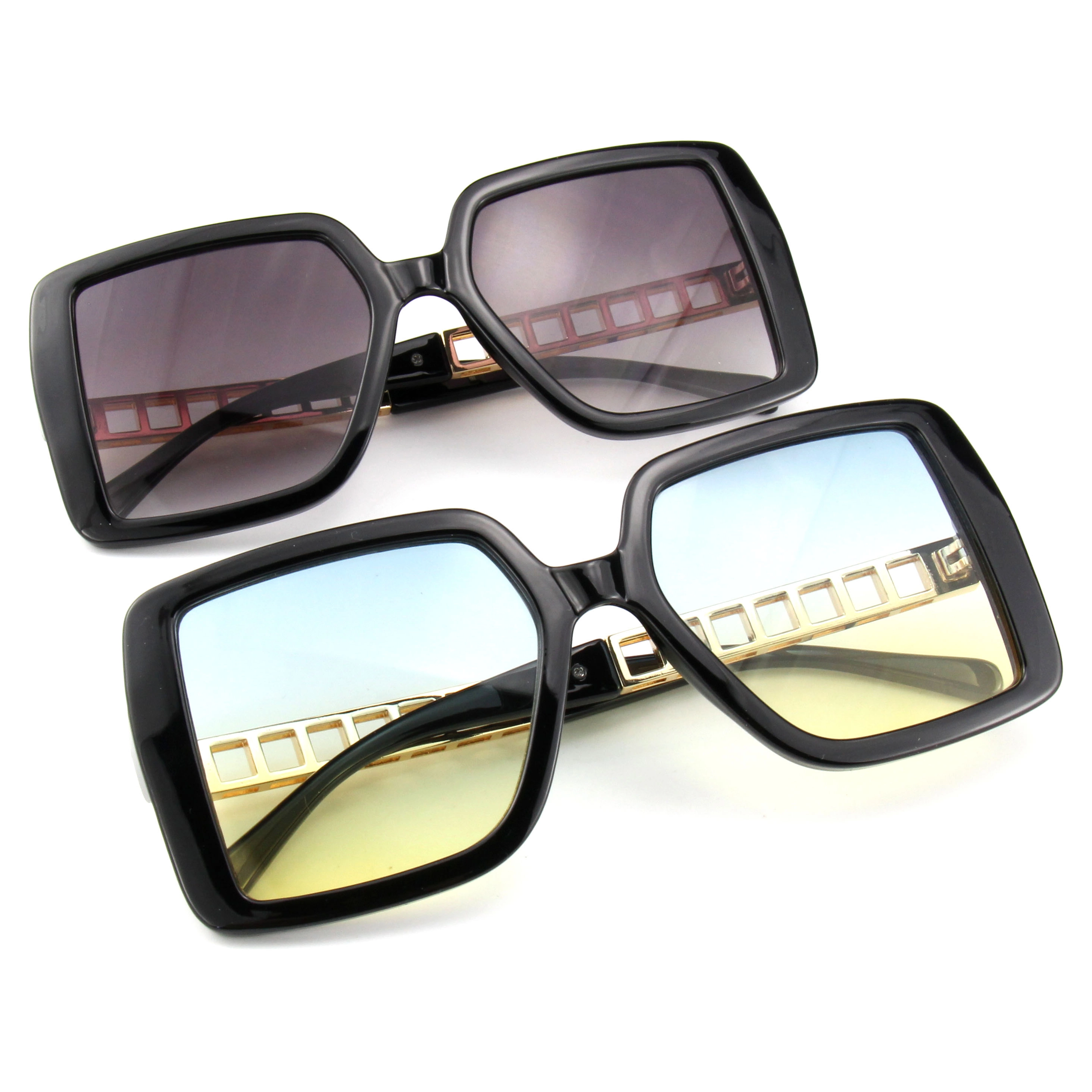 EUGENIA Square Oversize Large Frame Gradient Lens Designer Women Sunglasses 1