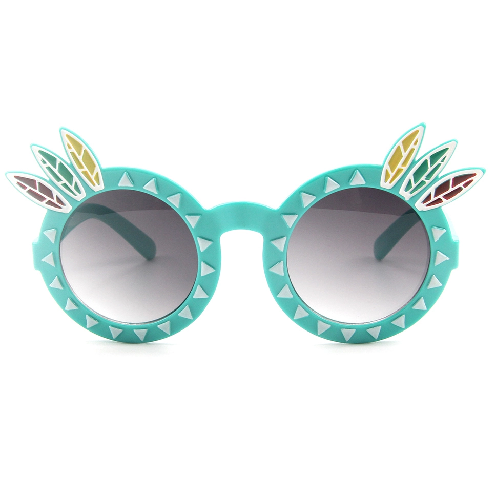 EUGENIA 2021 Fashion Colorful Retro Children Round Shades Kids boy girls sun glasses Flower Sunglasses 1