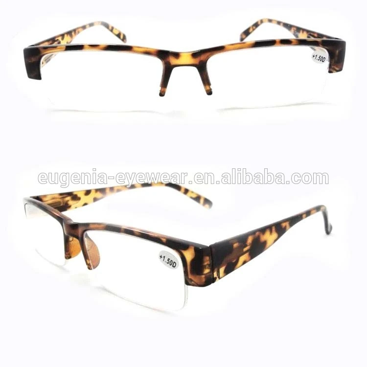 EUGENIA New style hot sell clear plastic innovative wholesale fashion designer half frame reading glasses 1