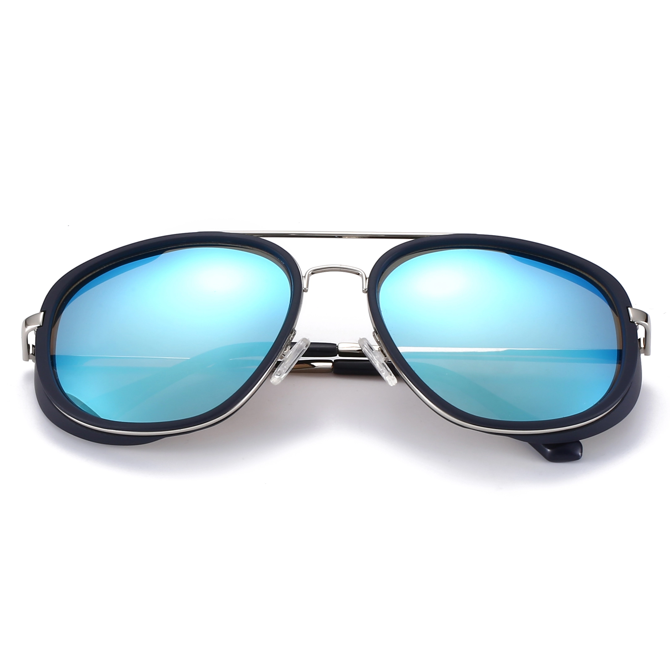 EUGENIA Gothic Steampunk Round for Men Women Mirrored Metal Sunglasses 1