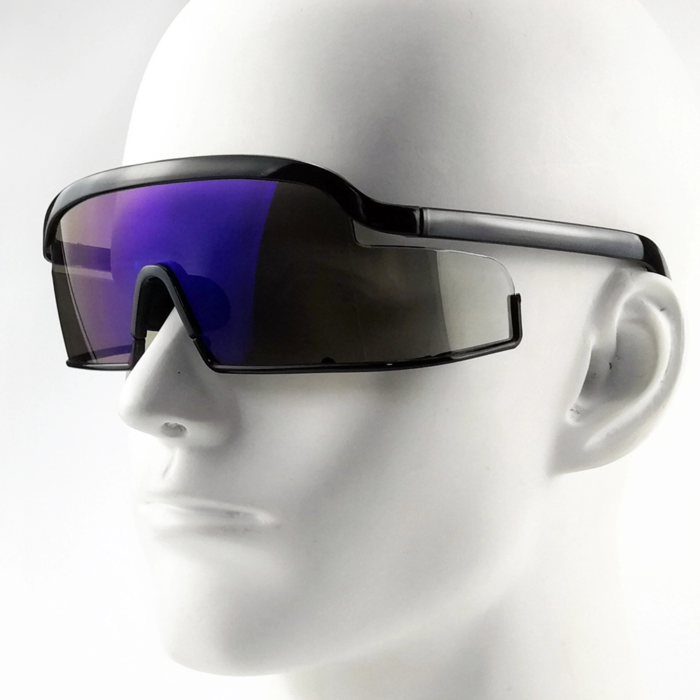 EUGENIA Big Frame Flat Top Eye Visor Shield Mirrored Square Oversize Men Women Visor Sunglasses 1