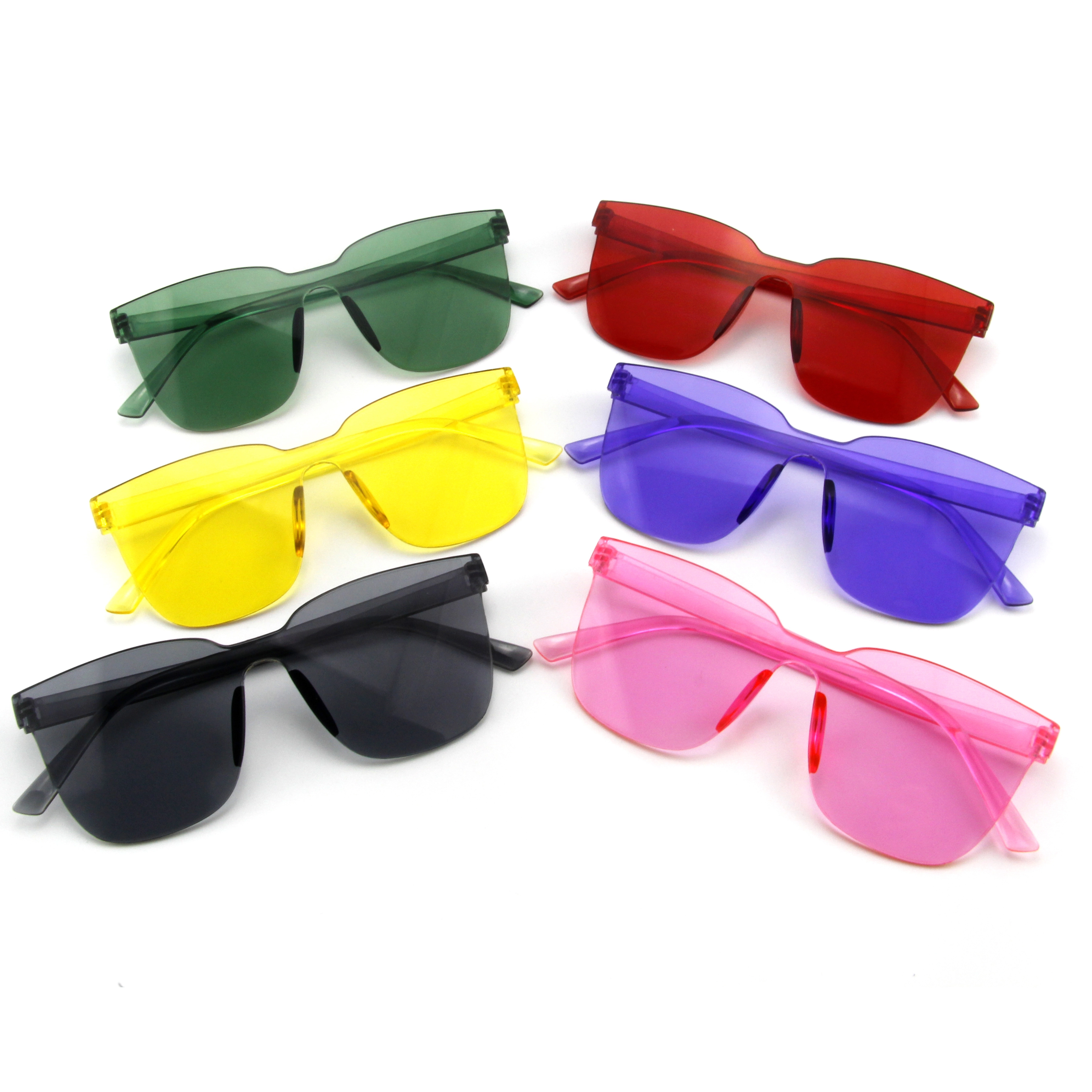 EUGENIA One Piece Square Shape Newest Colorful Jelly Color Transparent Sunglasses 1